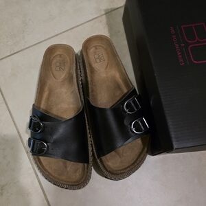 No Boundaries Black and Brown Sandals